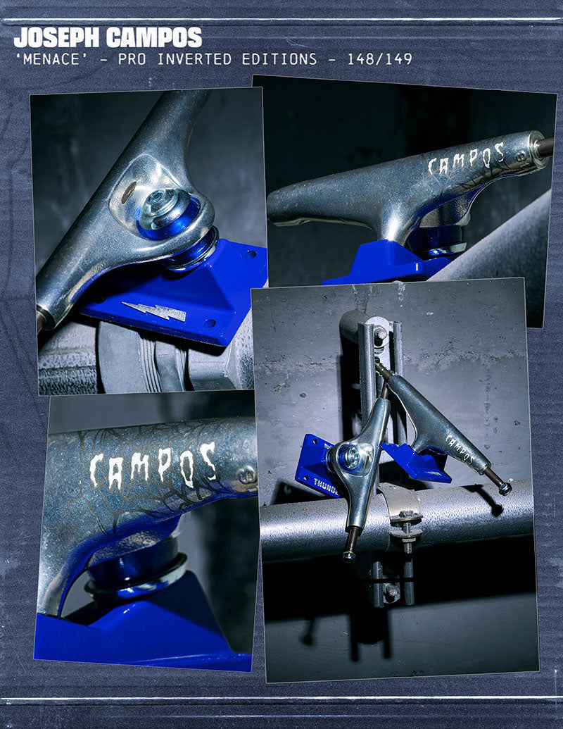 Thunder Campos Menace Inverted Skateboard Truck(Polished / Blue)