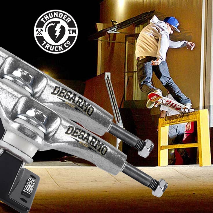 Thunder Desarmo Stamped Hollow Lights Skateboard Trucks (Polished / Black)