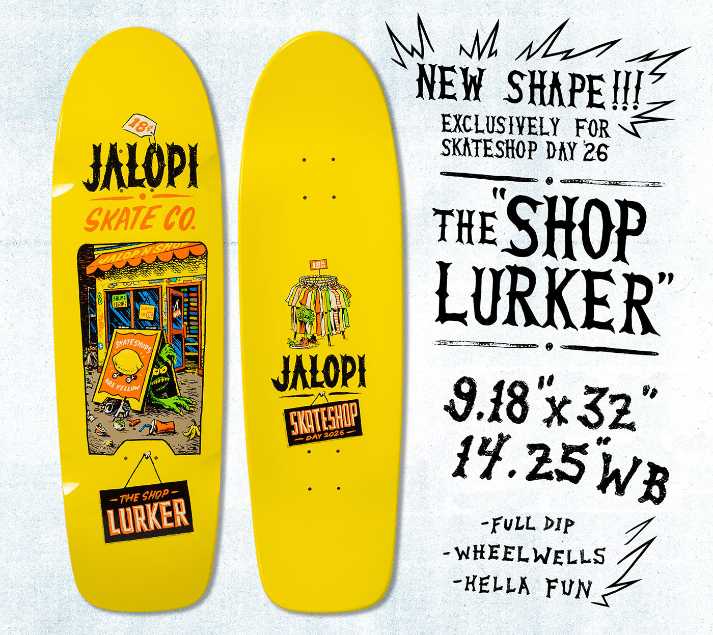 Anti Hero Jalopi Shop Lurker SSD 2026 9.18" Skateboard Deck